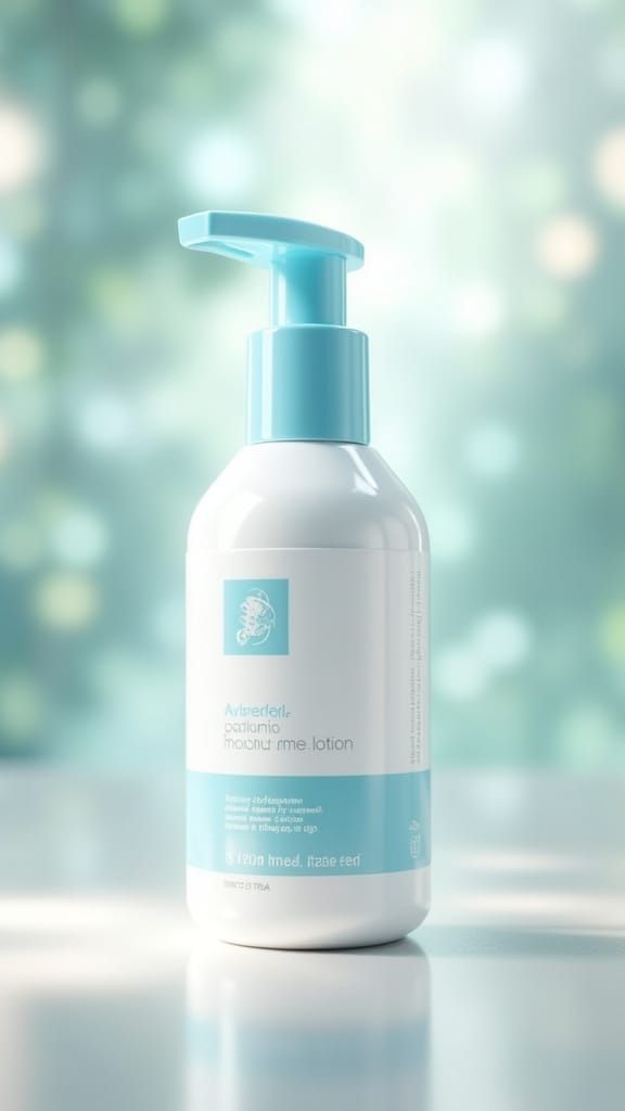 <lora:Exquisite Flux:1.0> tube, cream, cosmetic, up, mock, hand, white, bottle, isolated, label, 3D, container, body, pr...