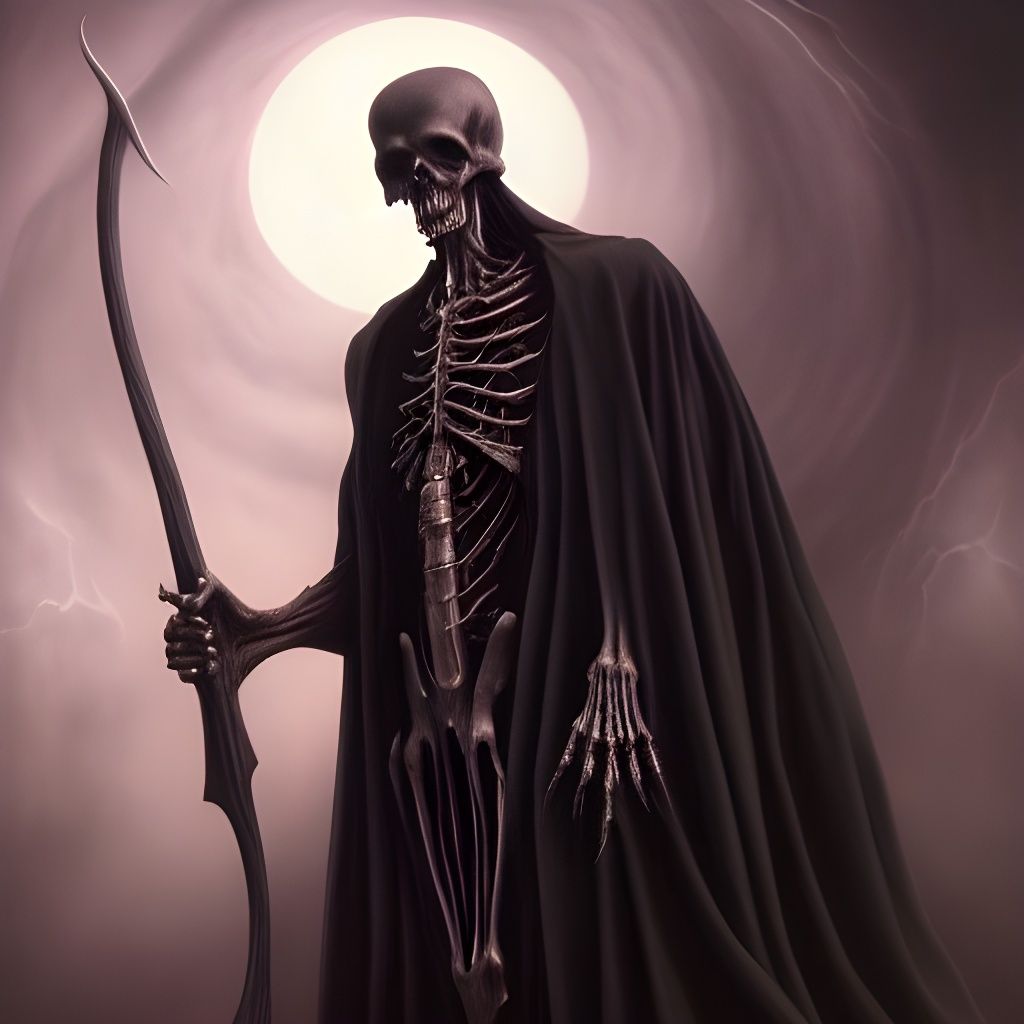 Sinister Grim Reaper 3D Rendering: Metal Album Cover