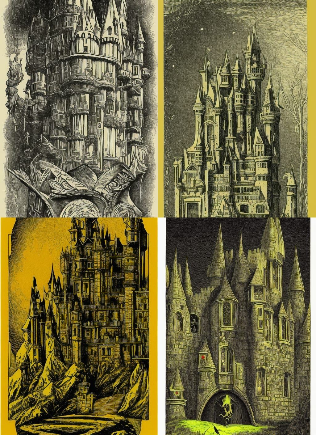 Fairy Tale Castle Emerges from Engraved Grimoire