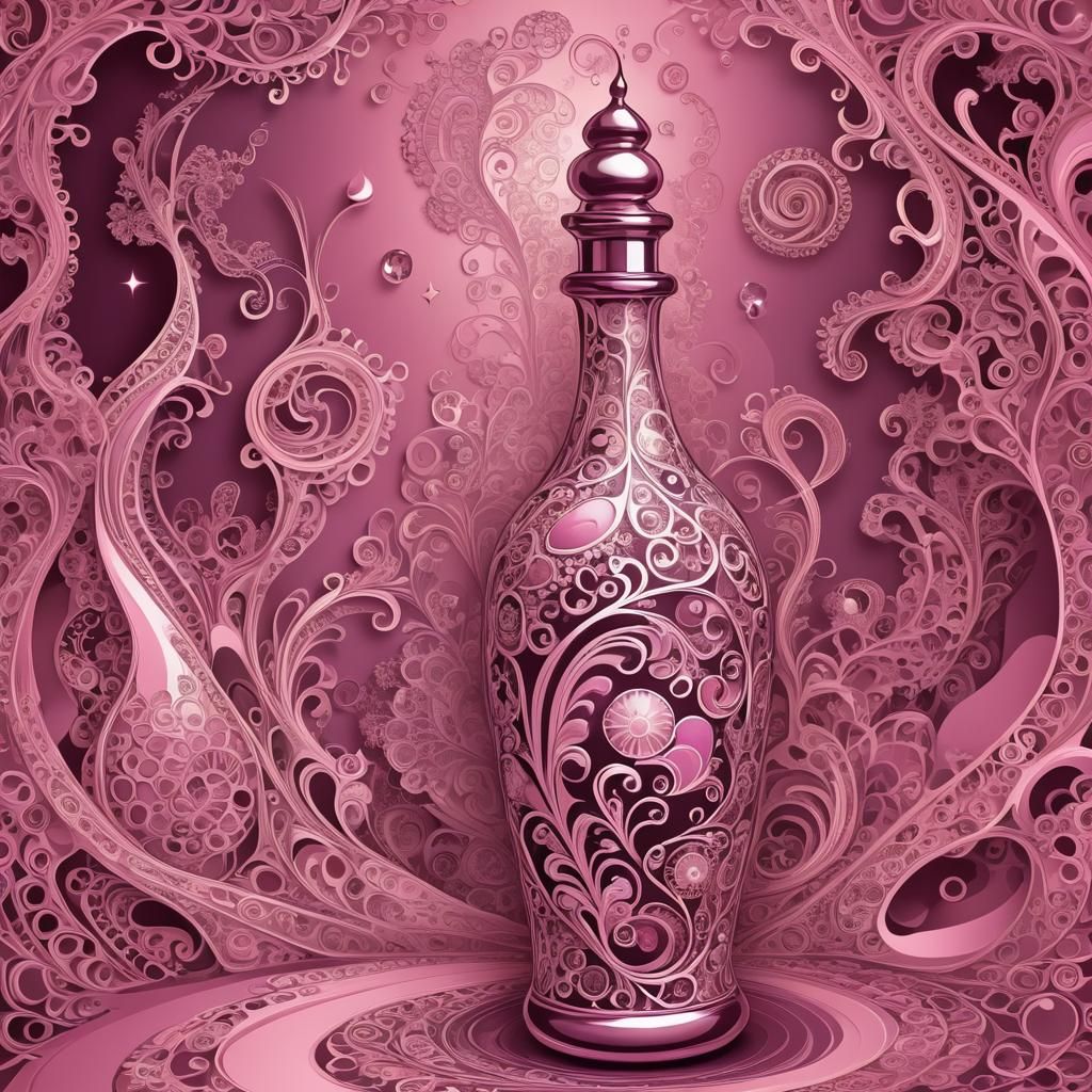 Barbara Eden in Bottle Lamp: Abstract Digital Art