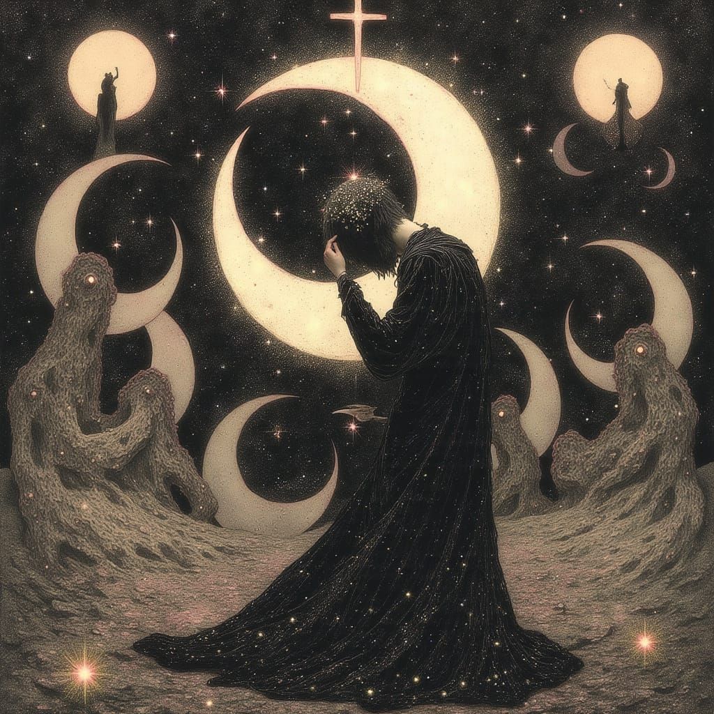 <lora:HoldTheNight:1.0> Number 8 as sausage of sins 
The Number 8 by Rene Magritte and Andrei Rublev