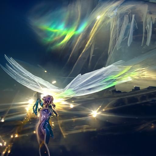 Golden Angel's Halo: Ethereal Aurora Concept Art