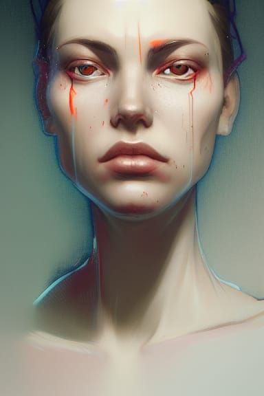 Dark Room Portrait of Pain, Hyperdetailed