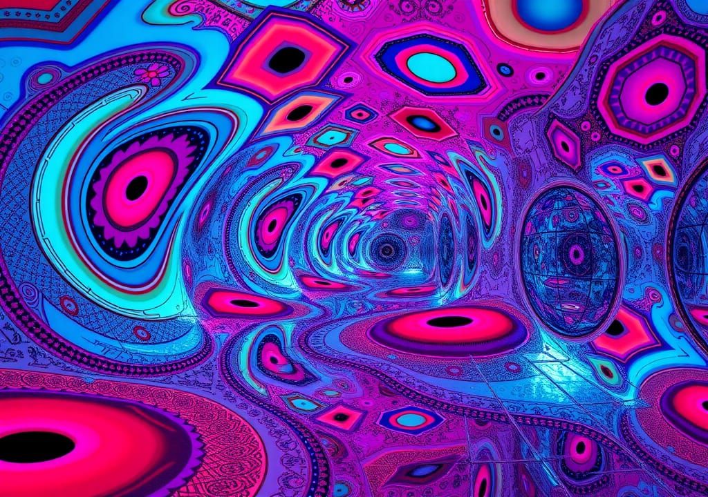 Psychedelic Art Installation in Kusama Style