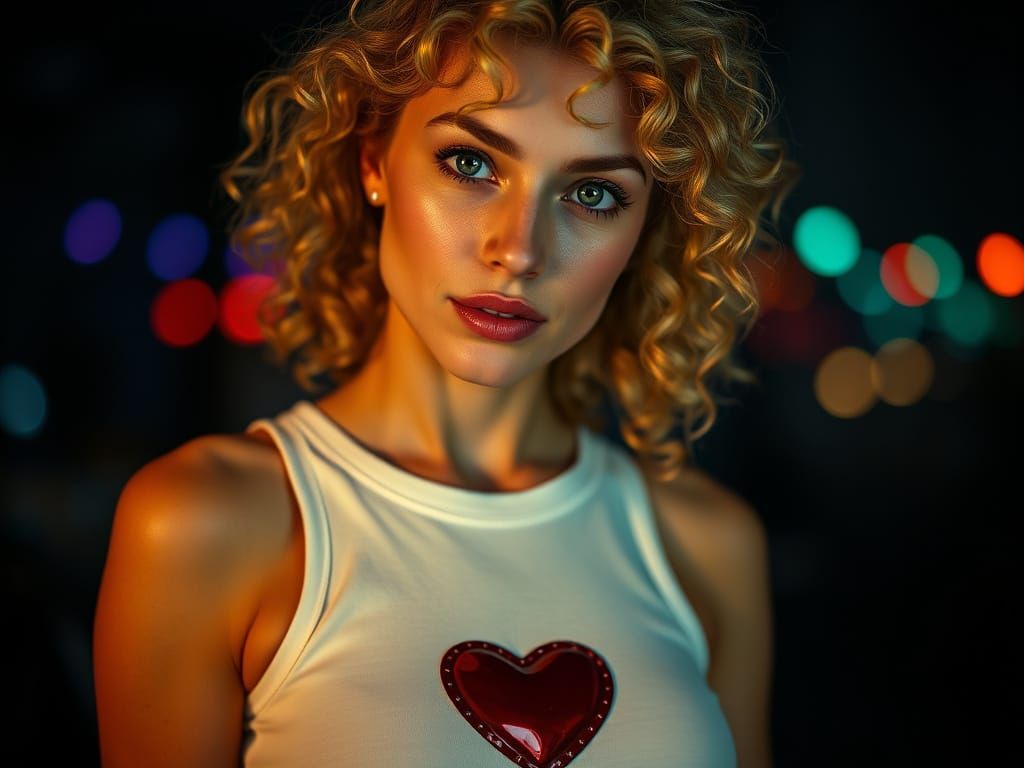 Ethereal Disco Goddess in Moody, High-Contrast Aesthetic