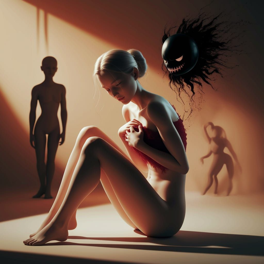 Ethereal Female Figure Confronts Dark Entities in Haunting 3...