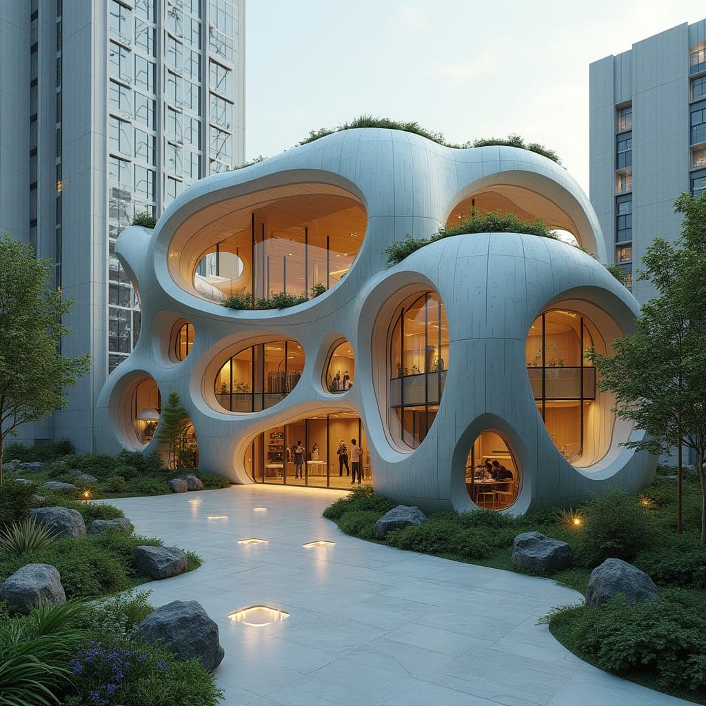 Futuristic Data Center With 3D Waved Design