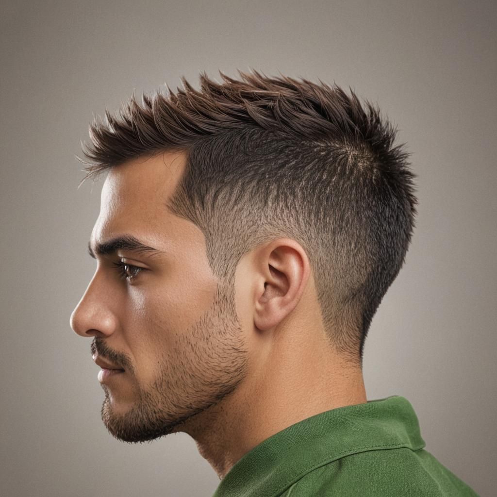 Chameleon Haircut on Latin Man in Photorealistic Style