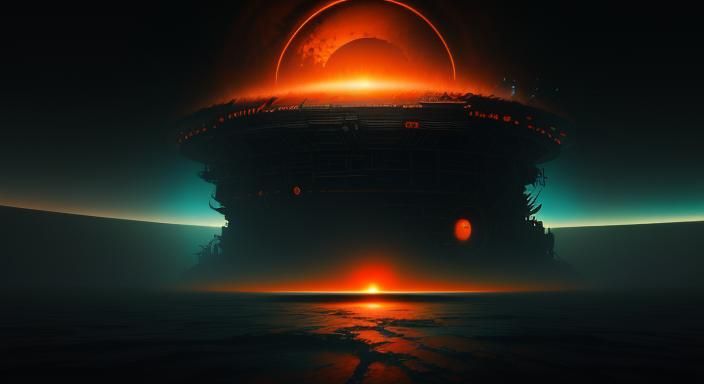 Eldritch Black Hole in Cyberpunk Style