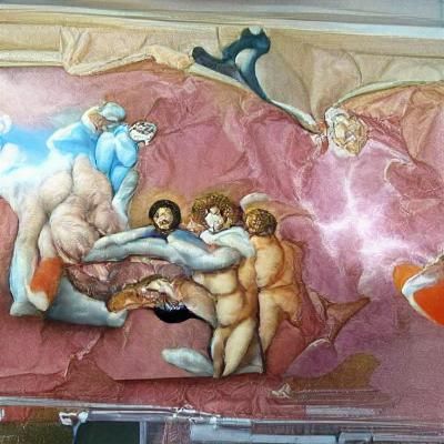 Humorous Kinky Creation of Adam Fresco