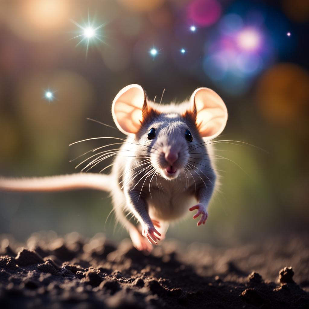 Cute Mouse Leaps Through the Cosmos
