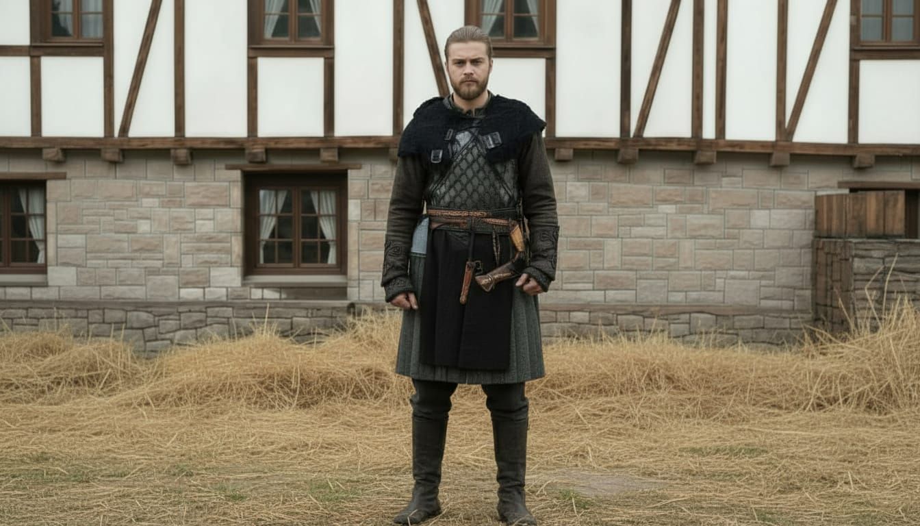 Hyper-Realistic 12th Century Medieval Town Street Scene