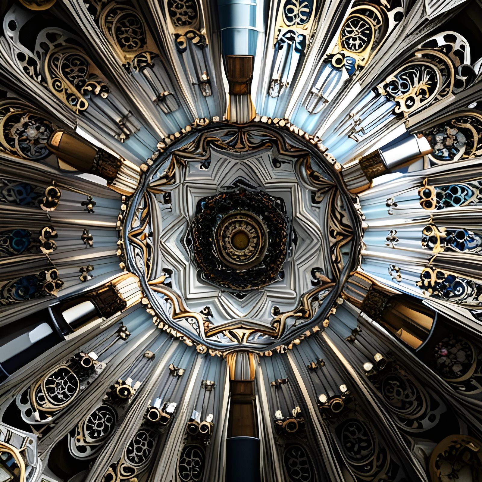 Vibrant 3D Kaleidoscope Render with Sharp Focus
