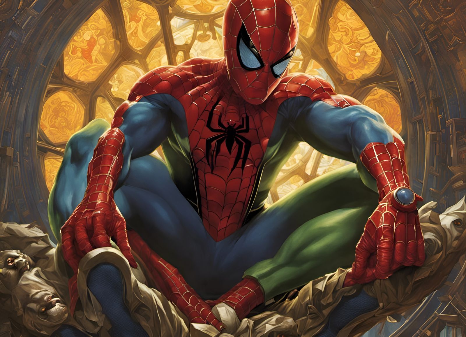 Hyperrealistic Spider-Man Brainiac Fusion Portrait