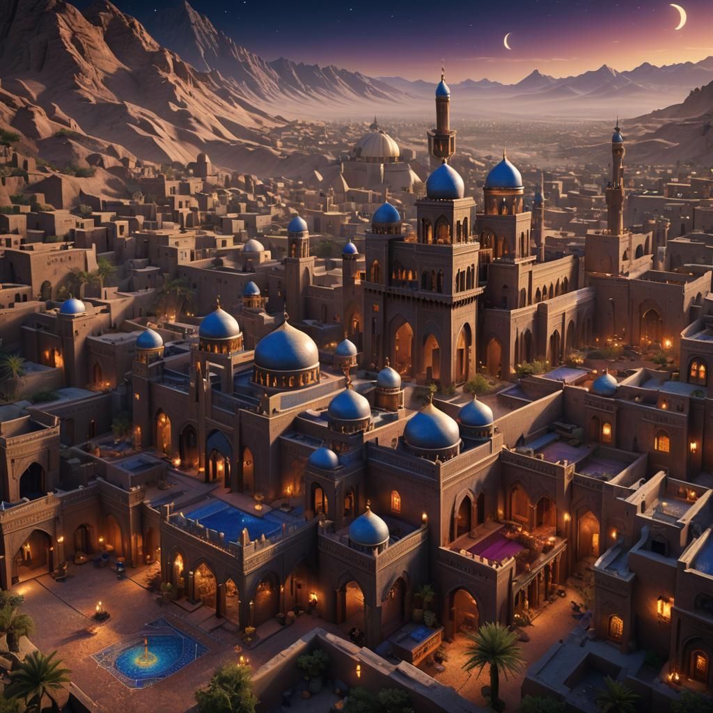 Fantastical Arabian Night Matte Painting