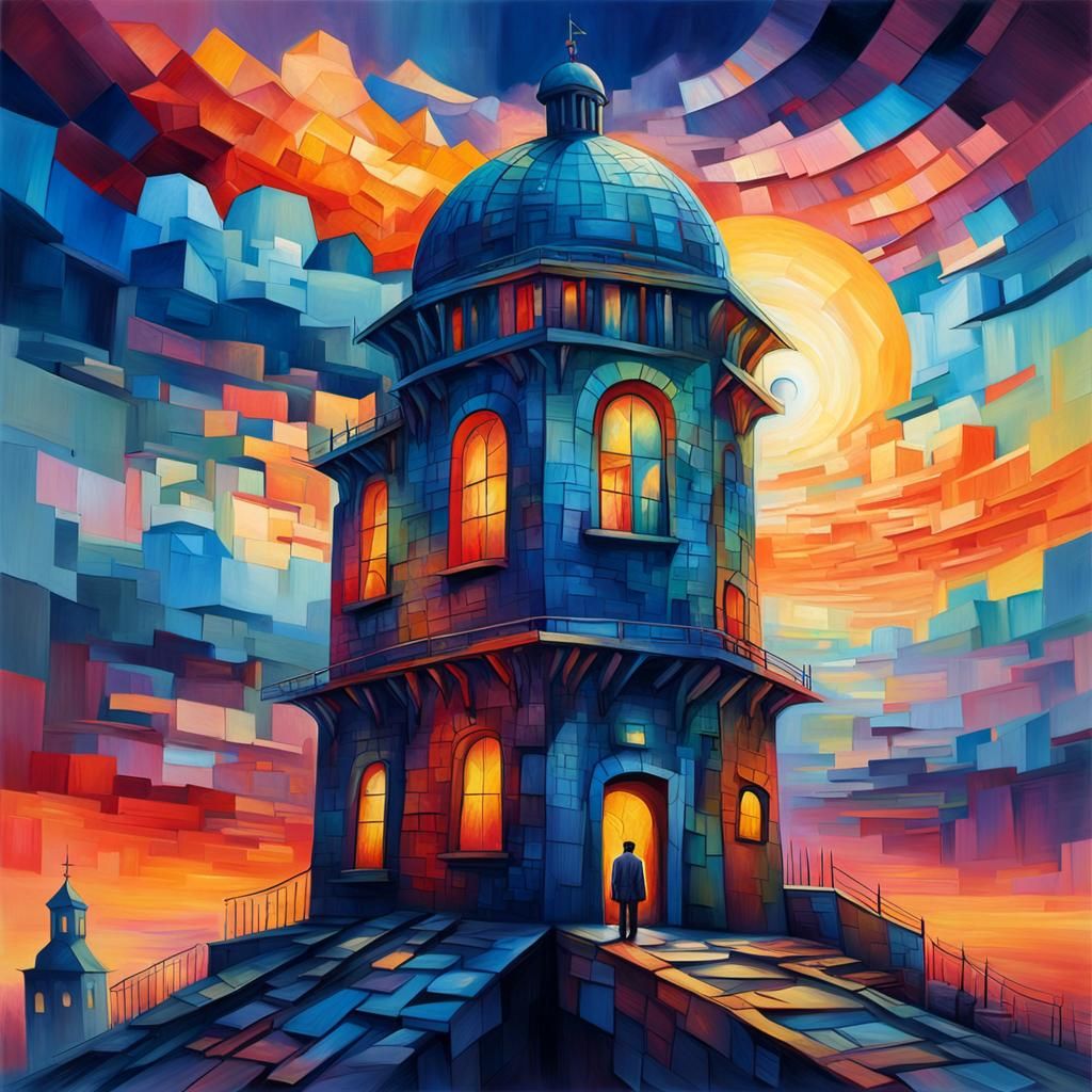 Vibrant Cityscape Masterpiece in Expressionist Brushstrokes