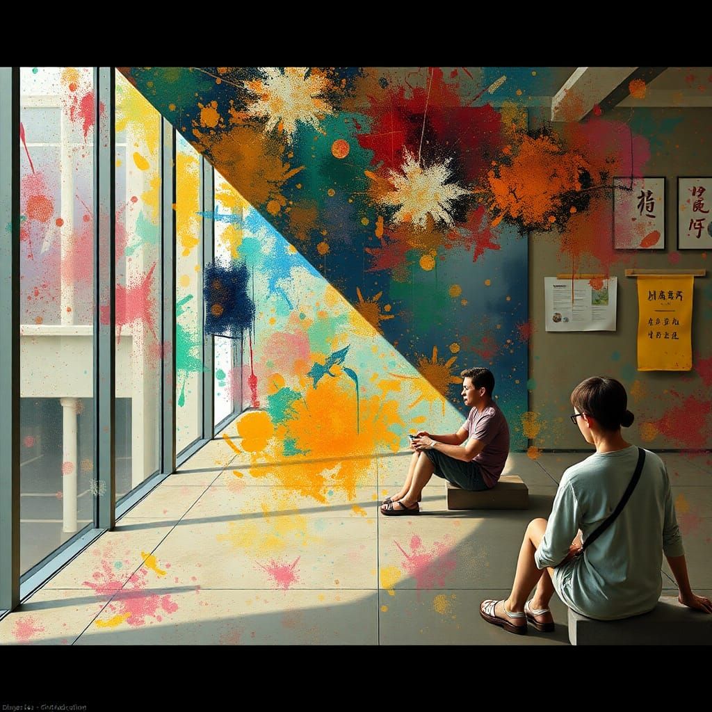 Photorealistic Abstract Art with Complementary Colors