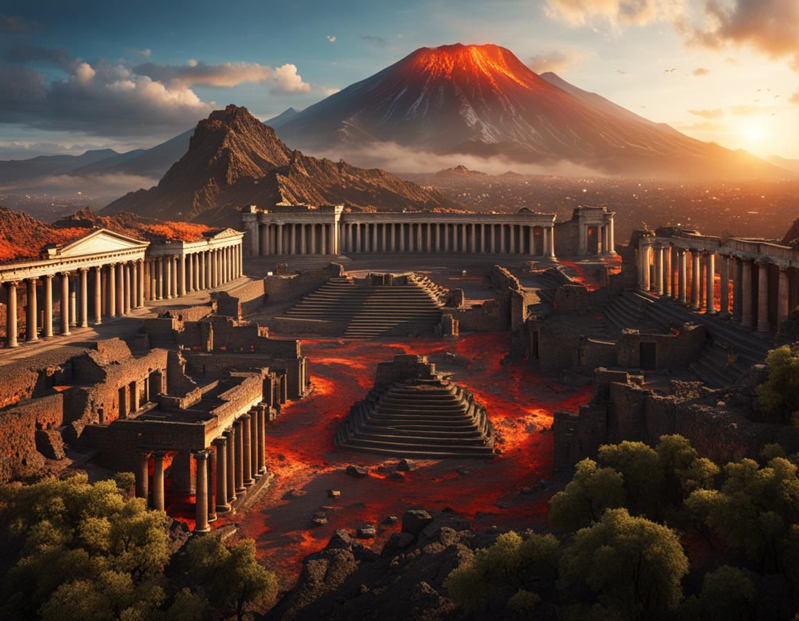 Pompeii Destruction by Vesuvius: Epic Matte Painting