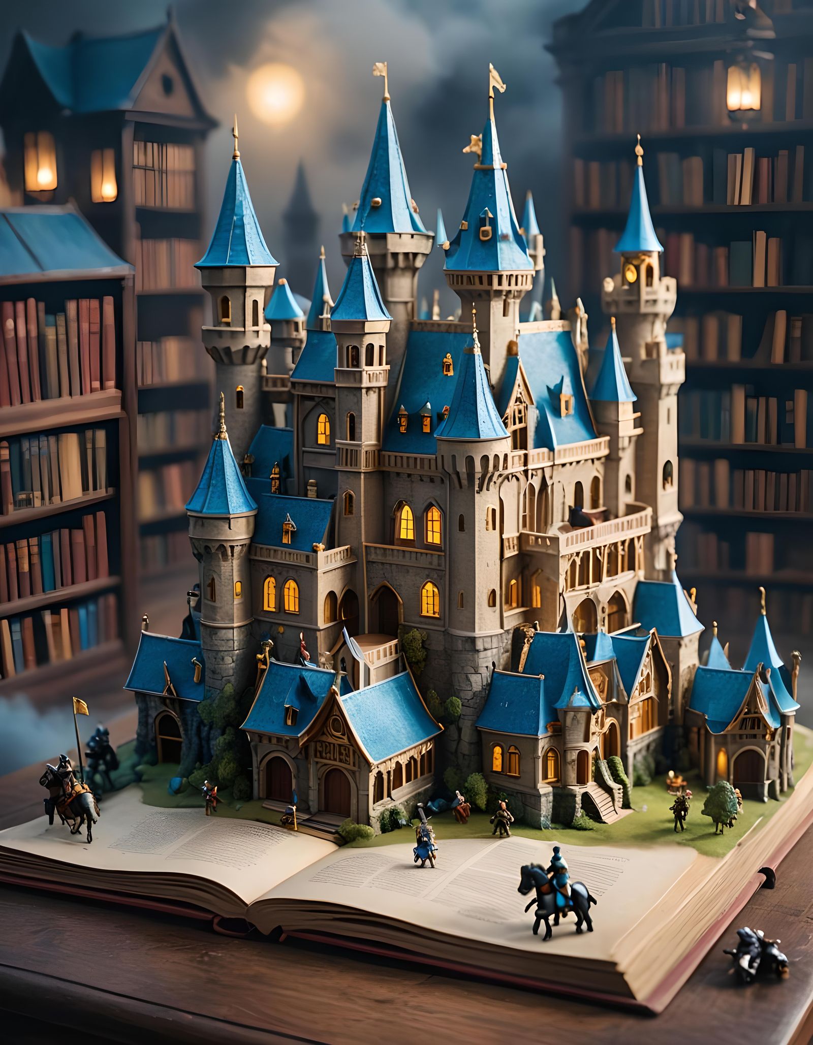 Popup Storybook Castle with Toy Knights