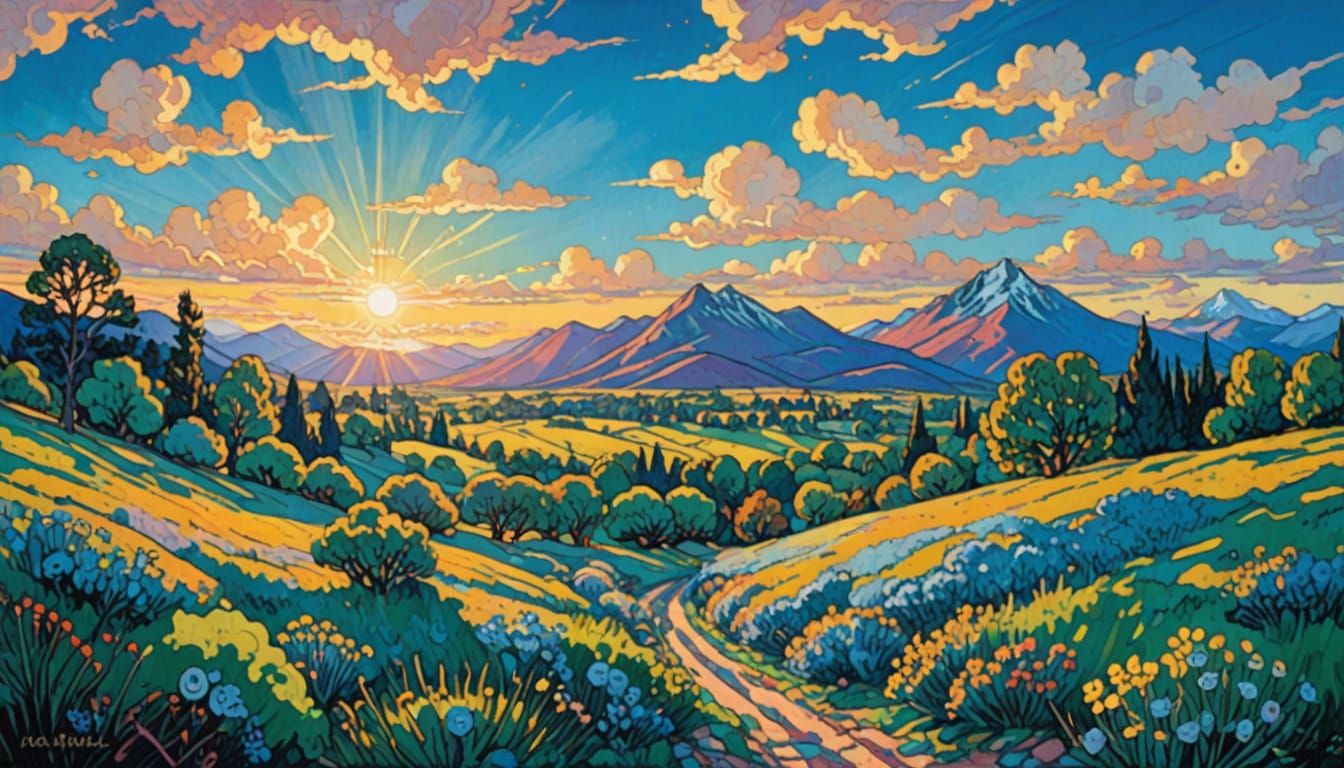 Fantasy Landscape in Vibrant Colors