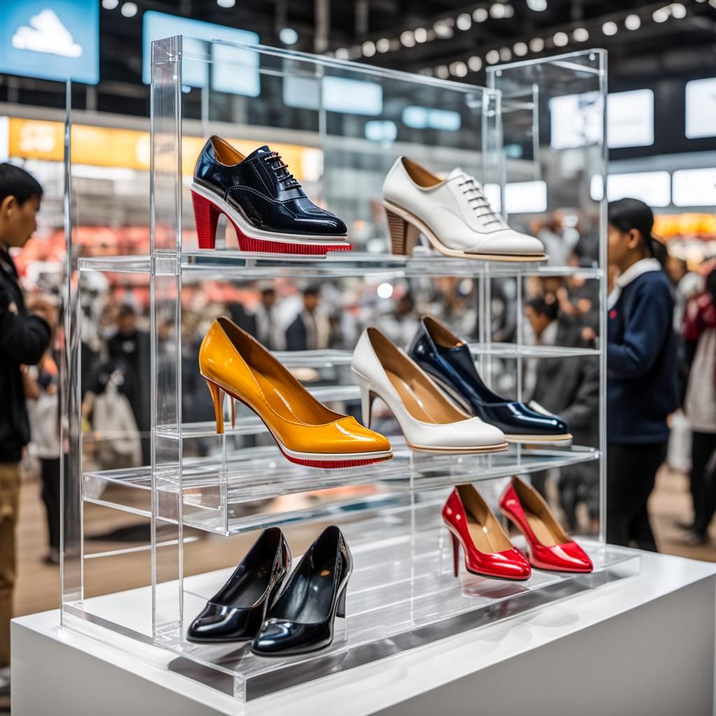 Clear Acrylic Shoe Rack at Festival Stall