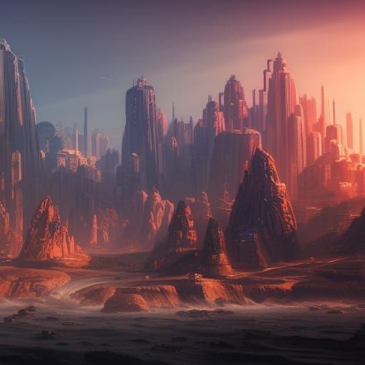 Futuristic California in Detailed Matte Painting Style