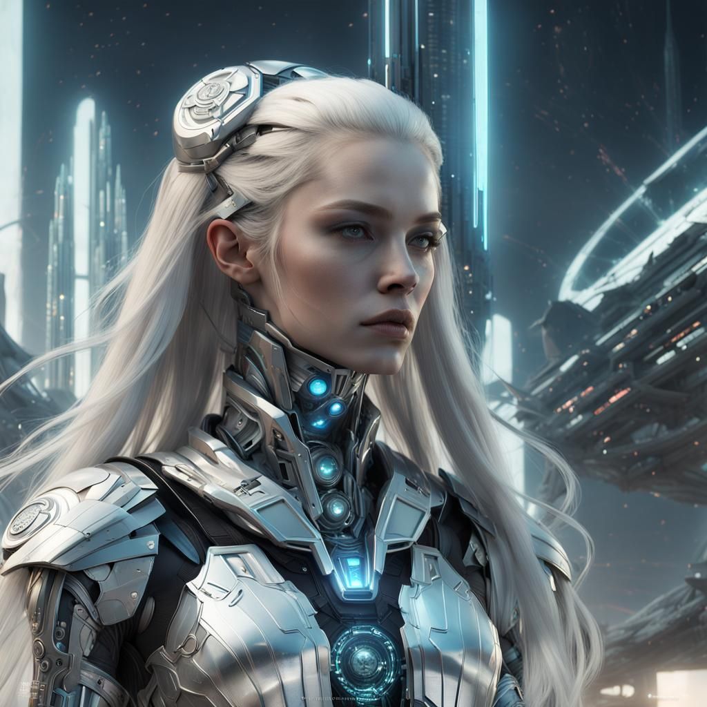 Futuristic Goddess Venus in Intricate Digital Art