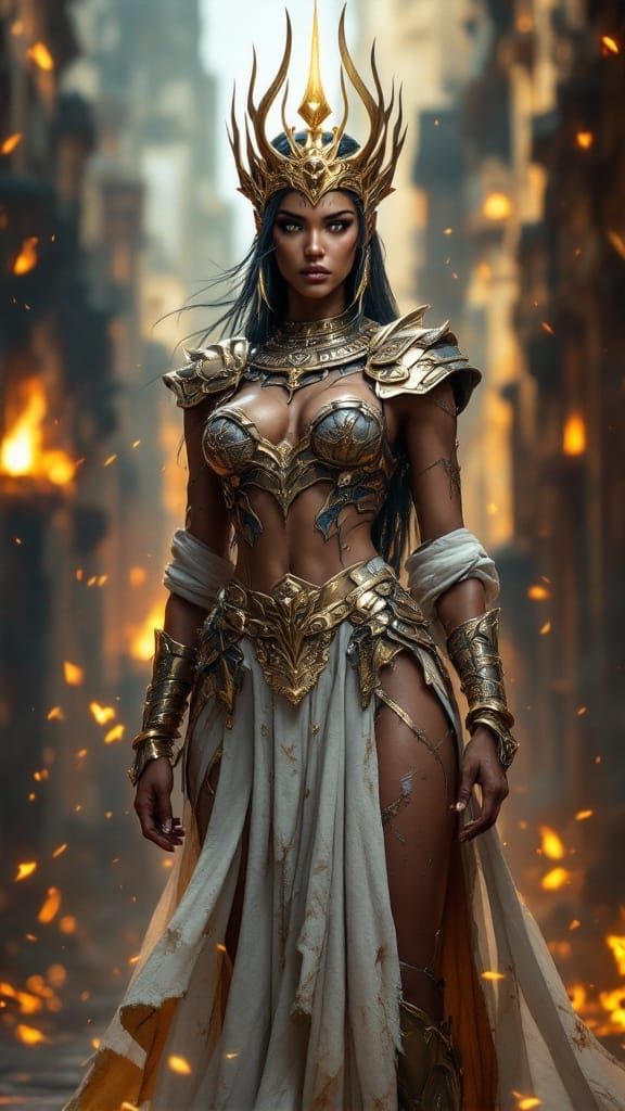 Regal Cyberpunk Warrior Queen