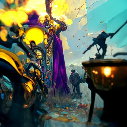 Dark Fantasy Art in Style of Alphonse Mucha