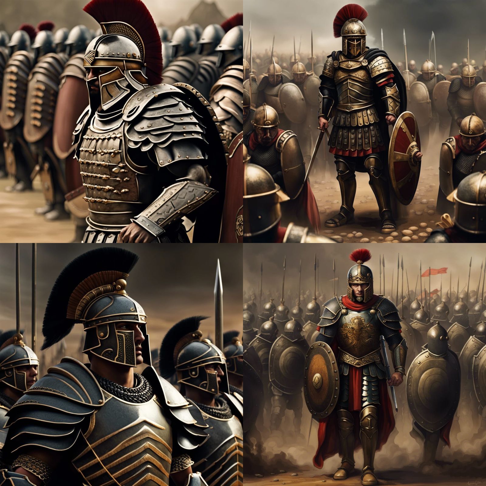 Roman Centurion Leads Troops in Testudo Formation