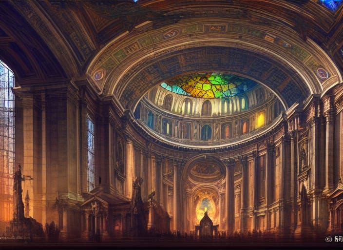 Post-Apocalyptic St. Peter's Basilica in Renaissance Style