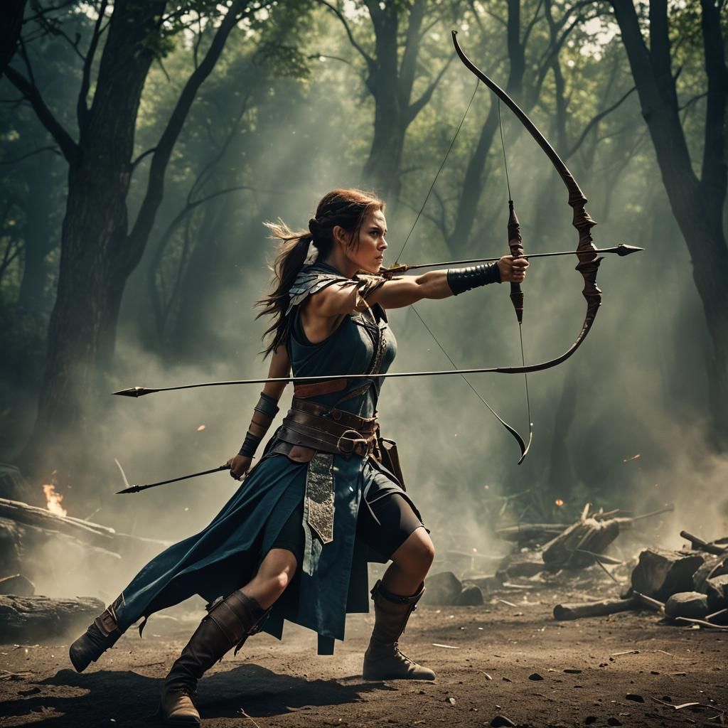 Female Fighter Ready to Strike in Fantasycore Style