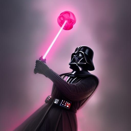 Darth Vader Blowing a Bubble: Hyperdetailed Portrait