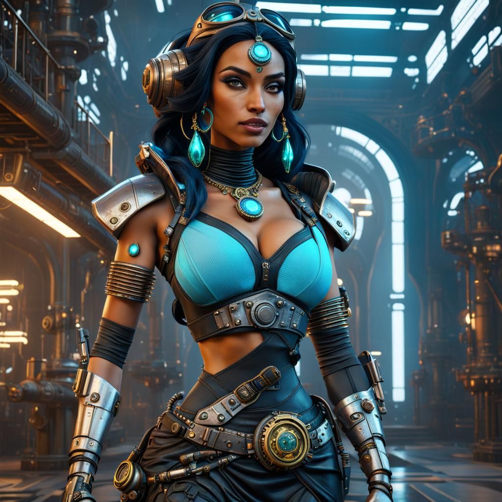 Princess Jasmine in Cyberpunk Steampunk Style