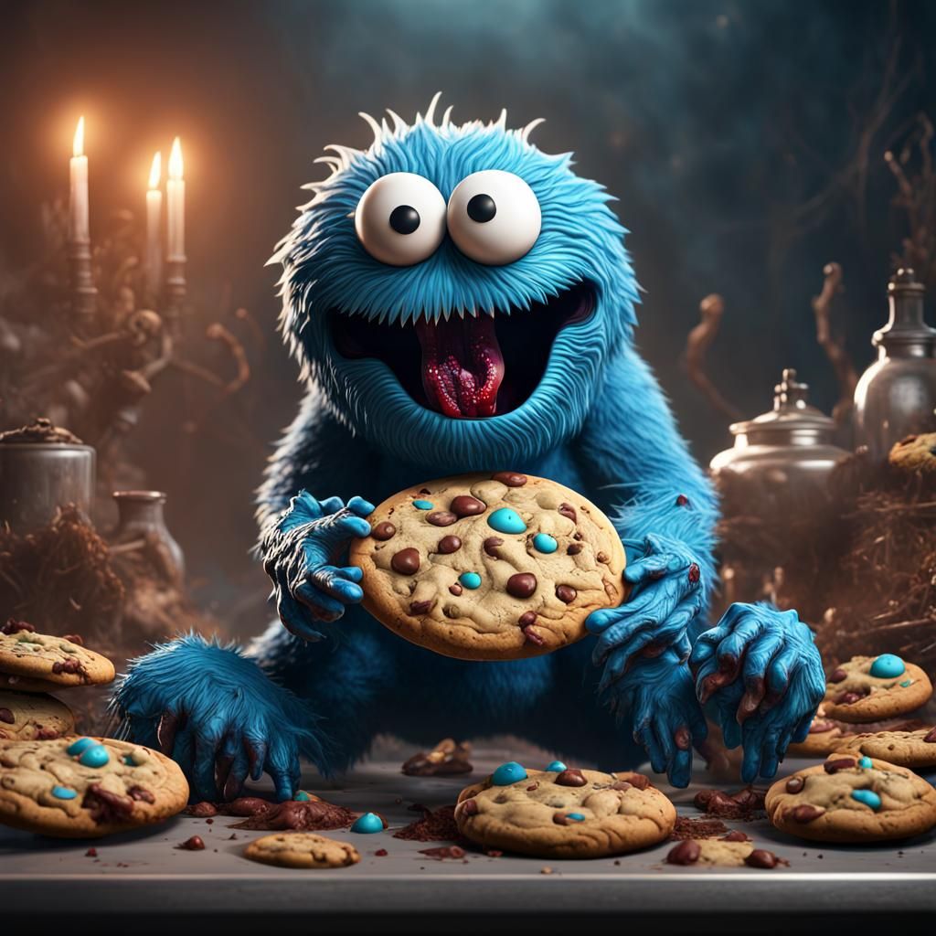 happy zombie cookie monster