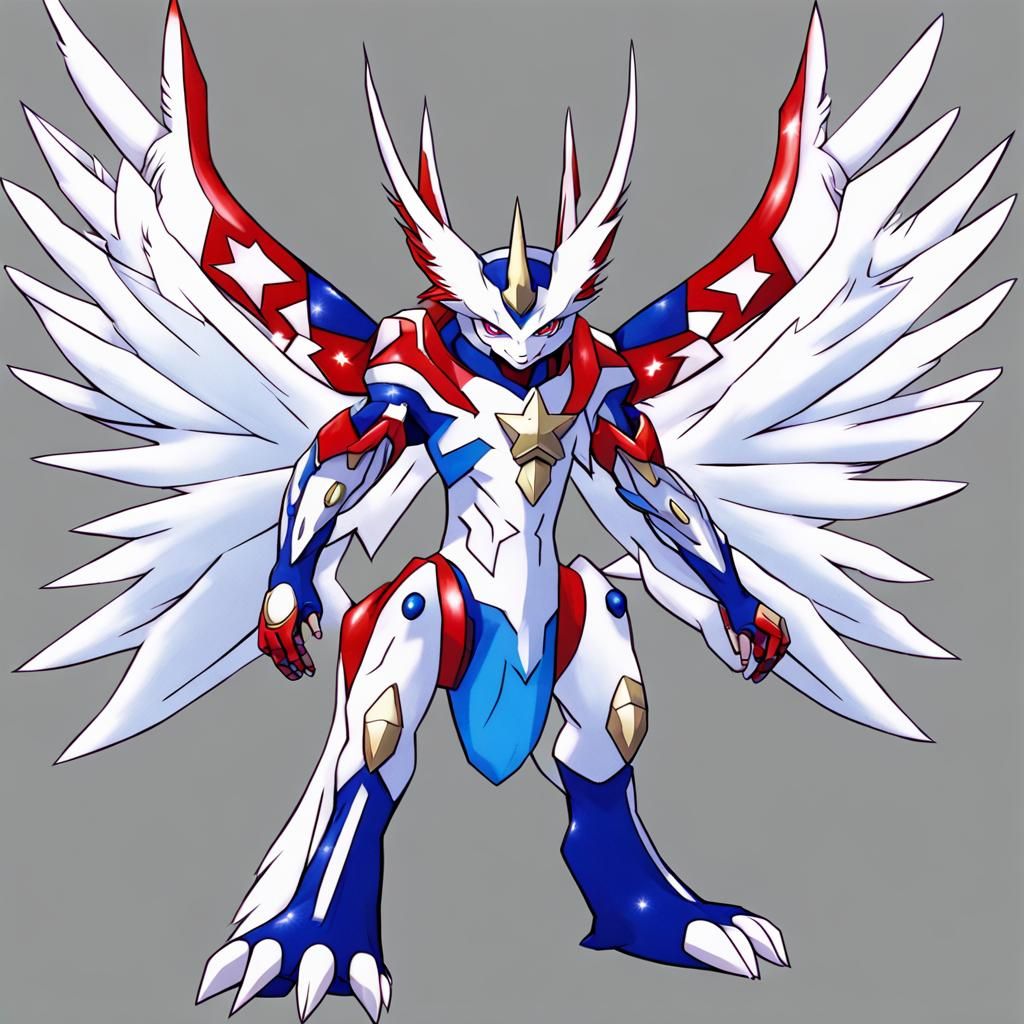 Starsmon Digimon in Detailed Anime Style