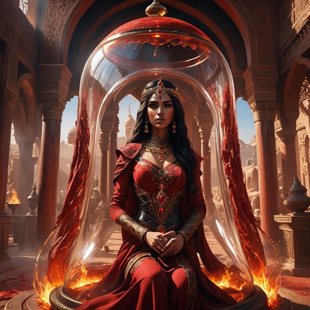 Arabian Princess Trapped In Glass