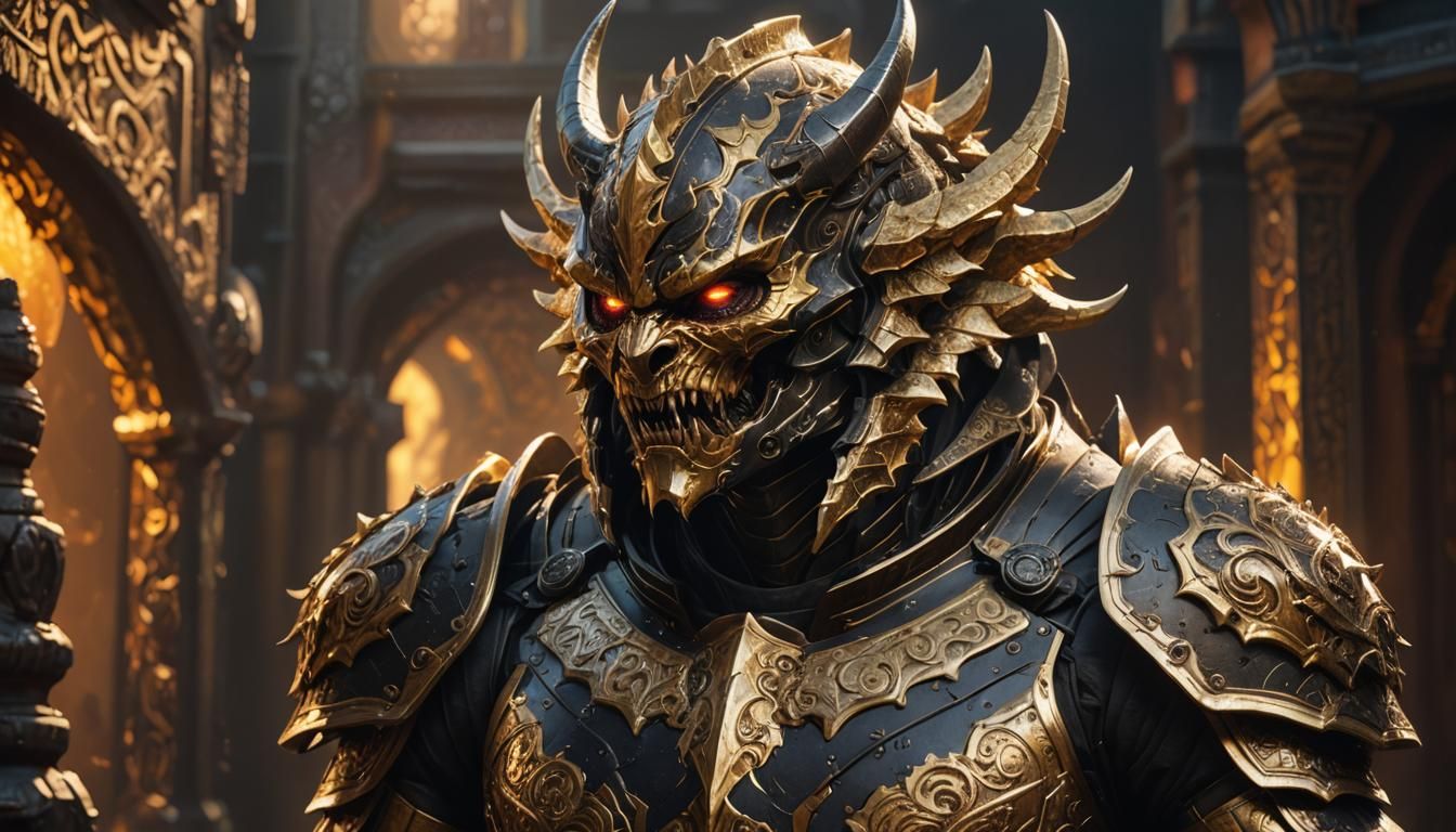 Armored Fang Monster Concept Art in 8k