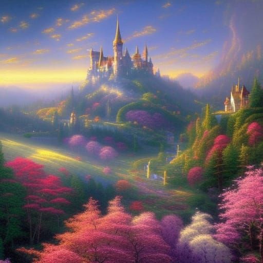 Ethereal Magical Castle in the Sky Fantasy