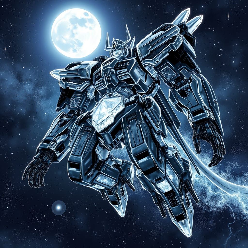 Massive Translucent Mecha in Galaxy Atmosphere