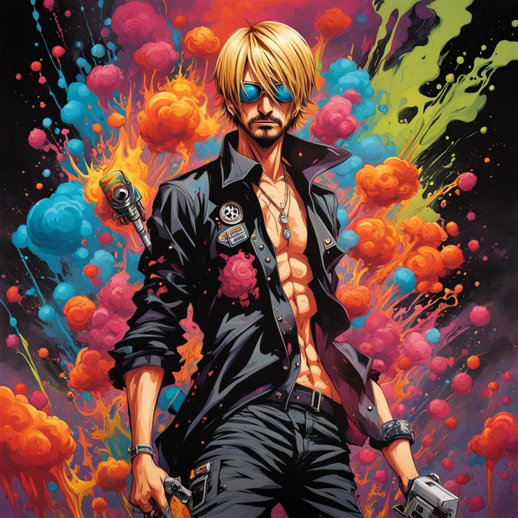 Sanji in Zombie Apocalypse: Graffiti Street Art