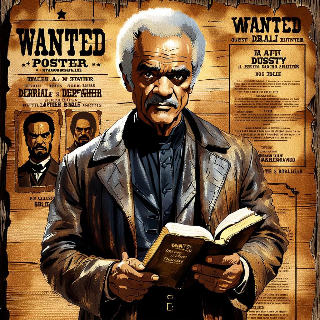 Derrial Book Wanted Poster in Vintage Western Style