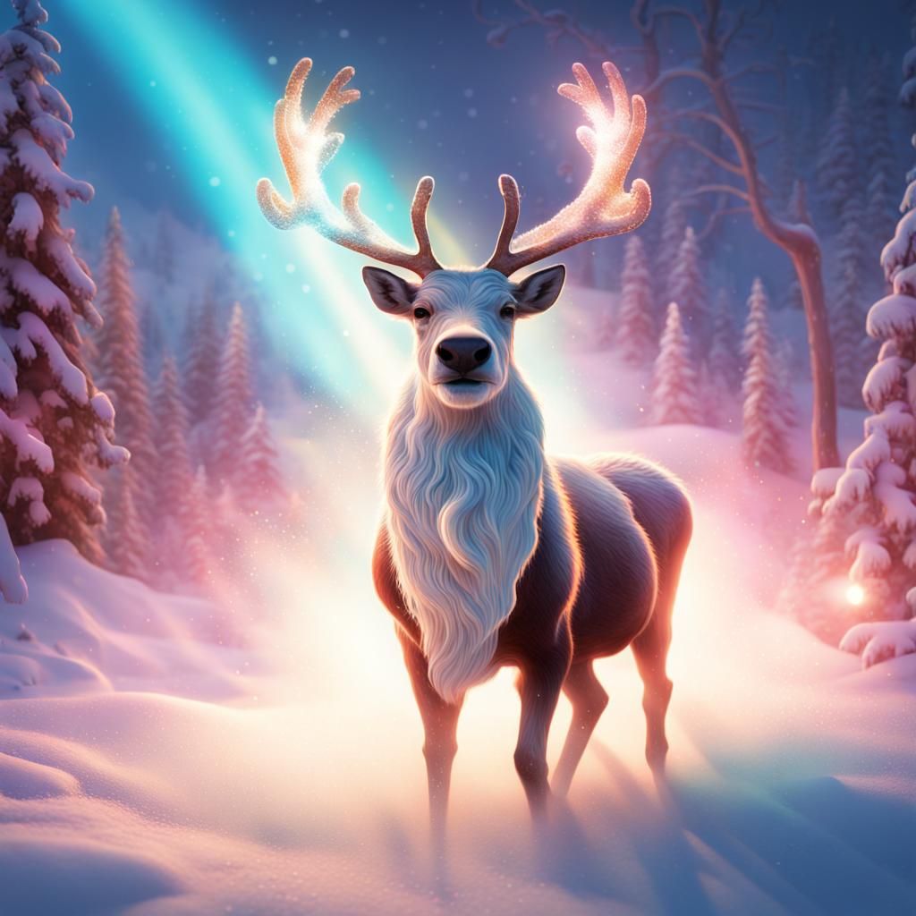 Holographic Santa and Reindeer in Lapland Projection