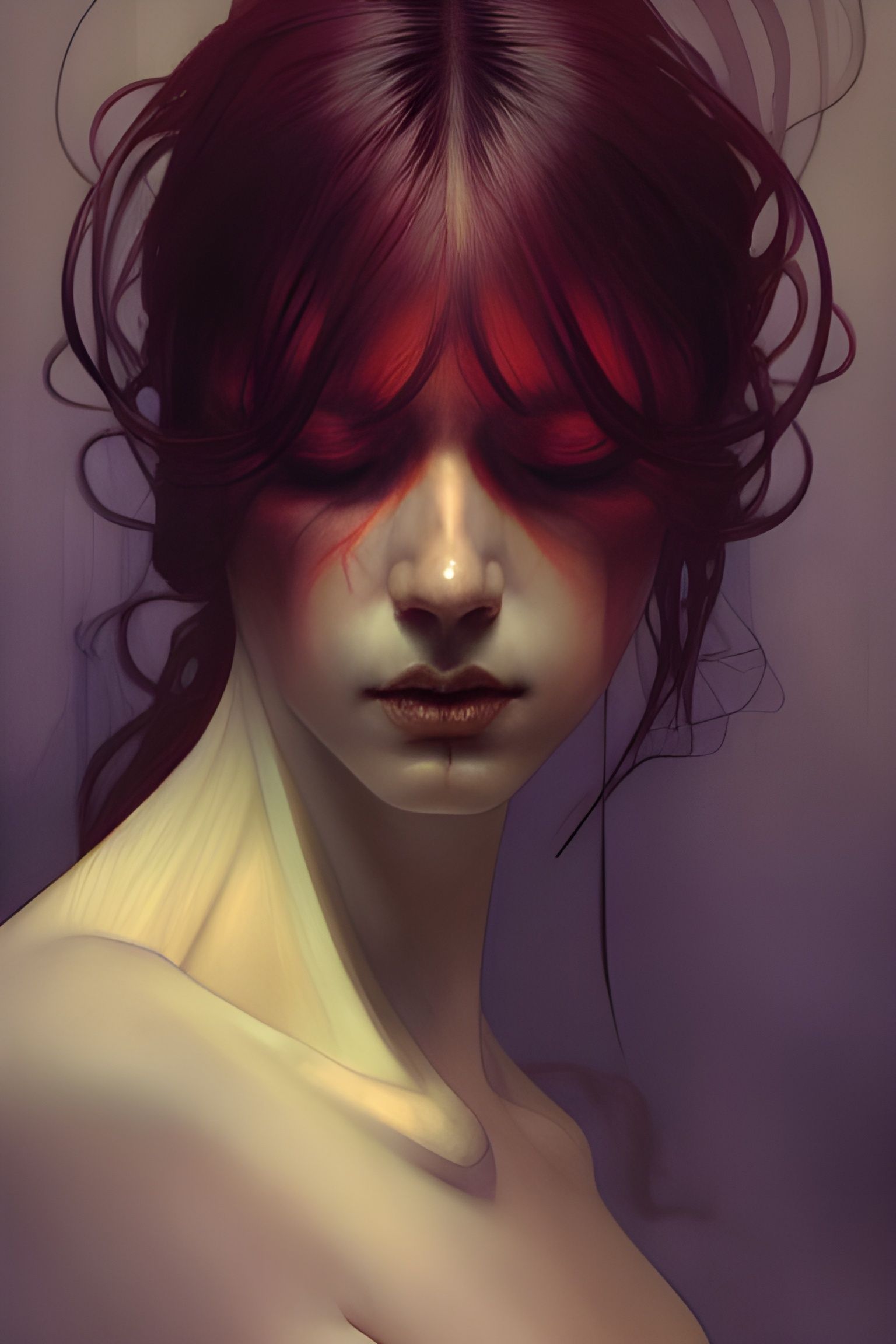 Sinister Demon Portrait in Dark Art Style