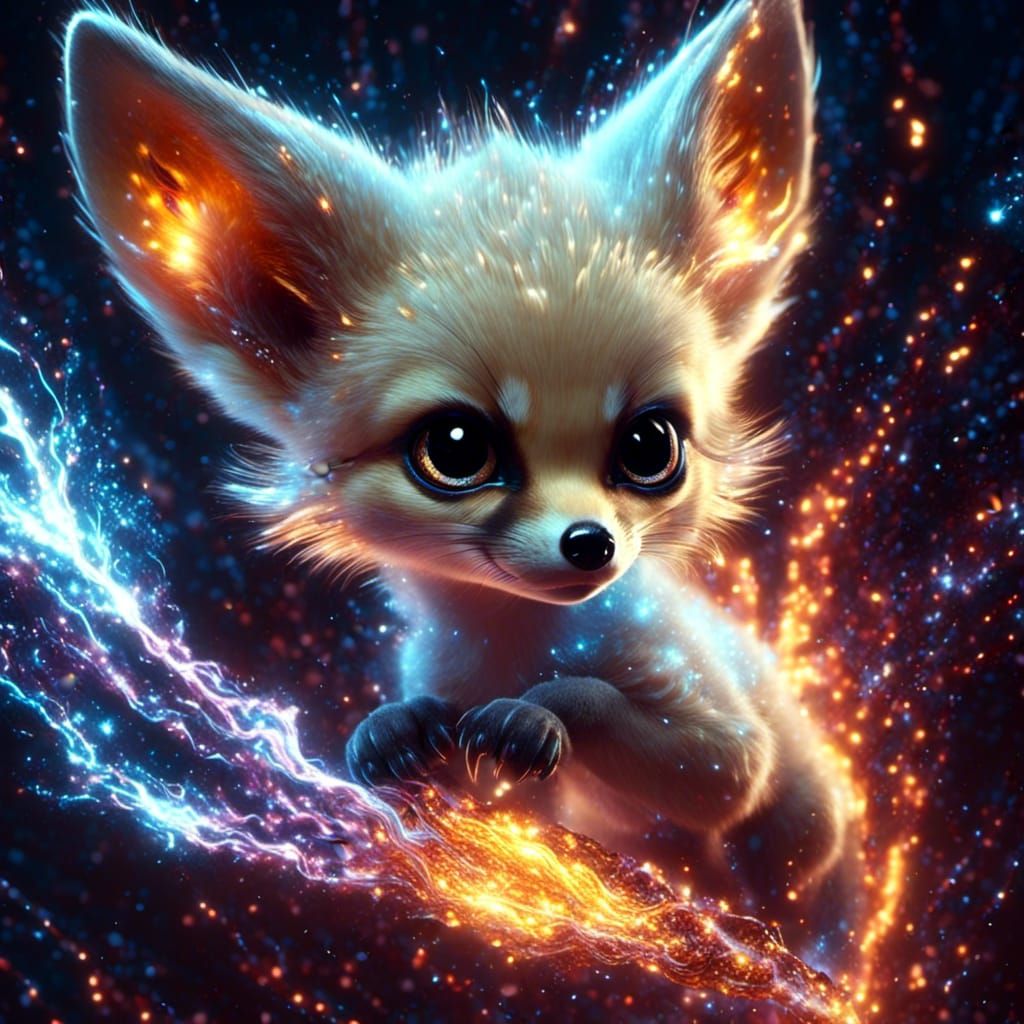 Fennec Fox with Electric Eyes