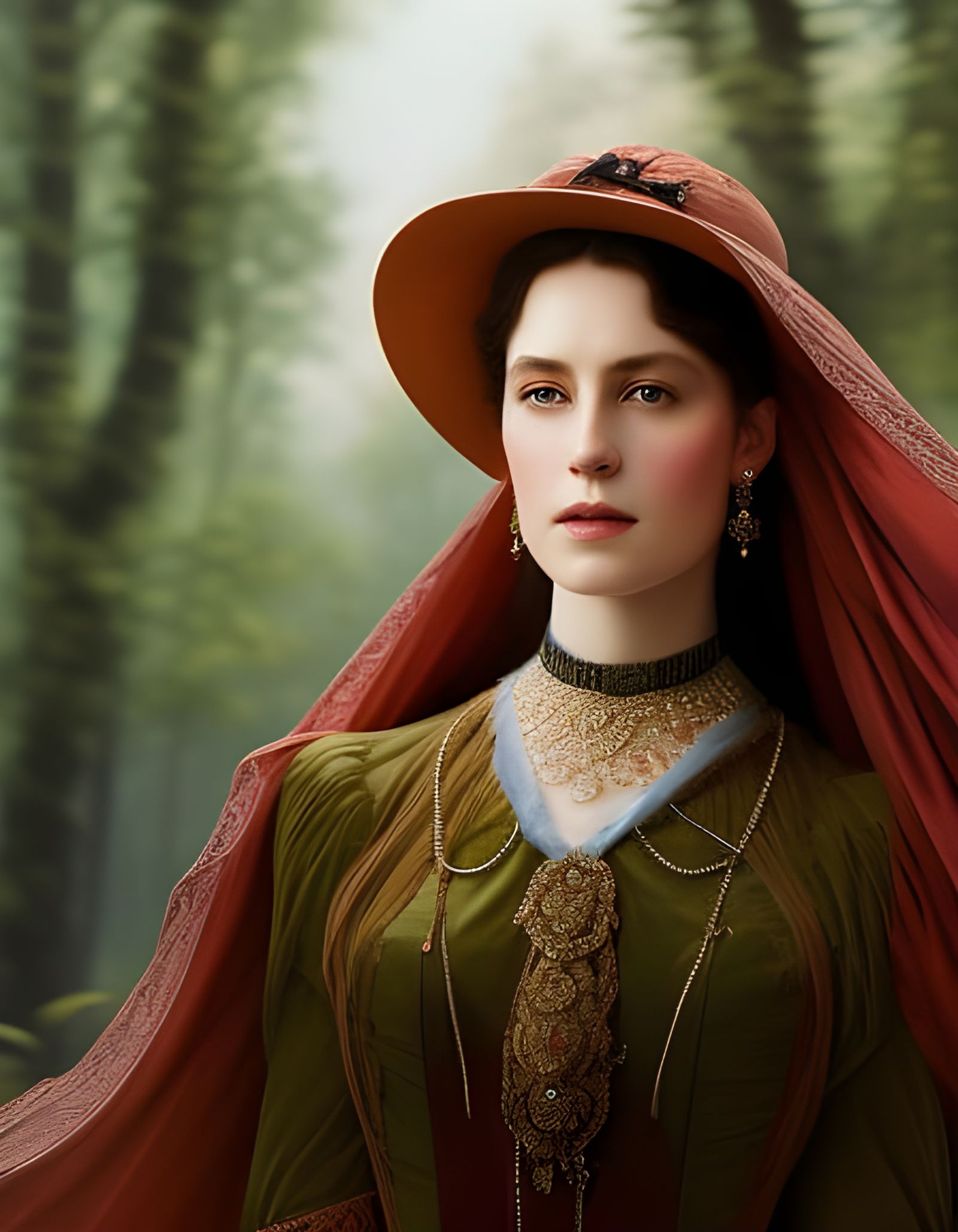 Victorian Beauty Portrait in Oil Painting Style