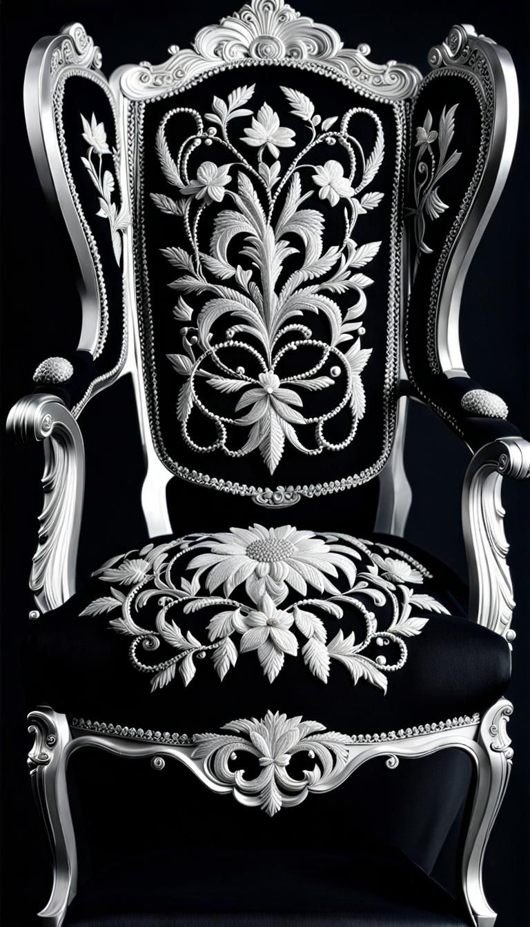 Elaborate Hand Embroidered Lace on Chair