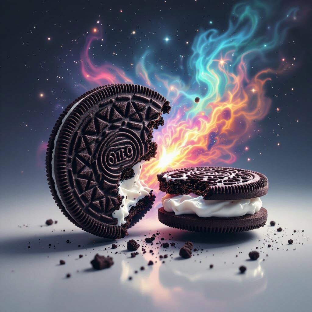 Cosmic Oreo Nebula Digital Art