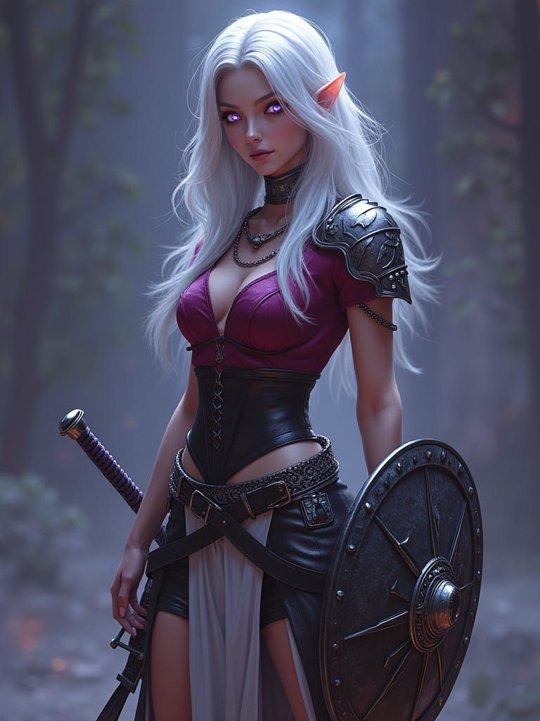 Ethereal Aasimar Warrior, Radiant in Bahamut's Splendor