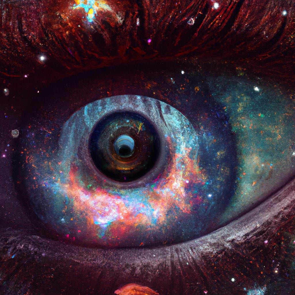 Galaxy Eye: Photorealistic Close-up in Ethereal Style